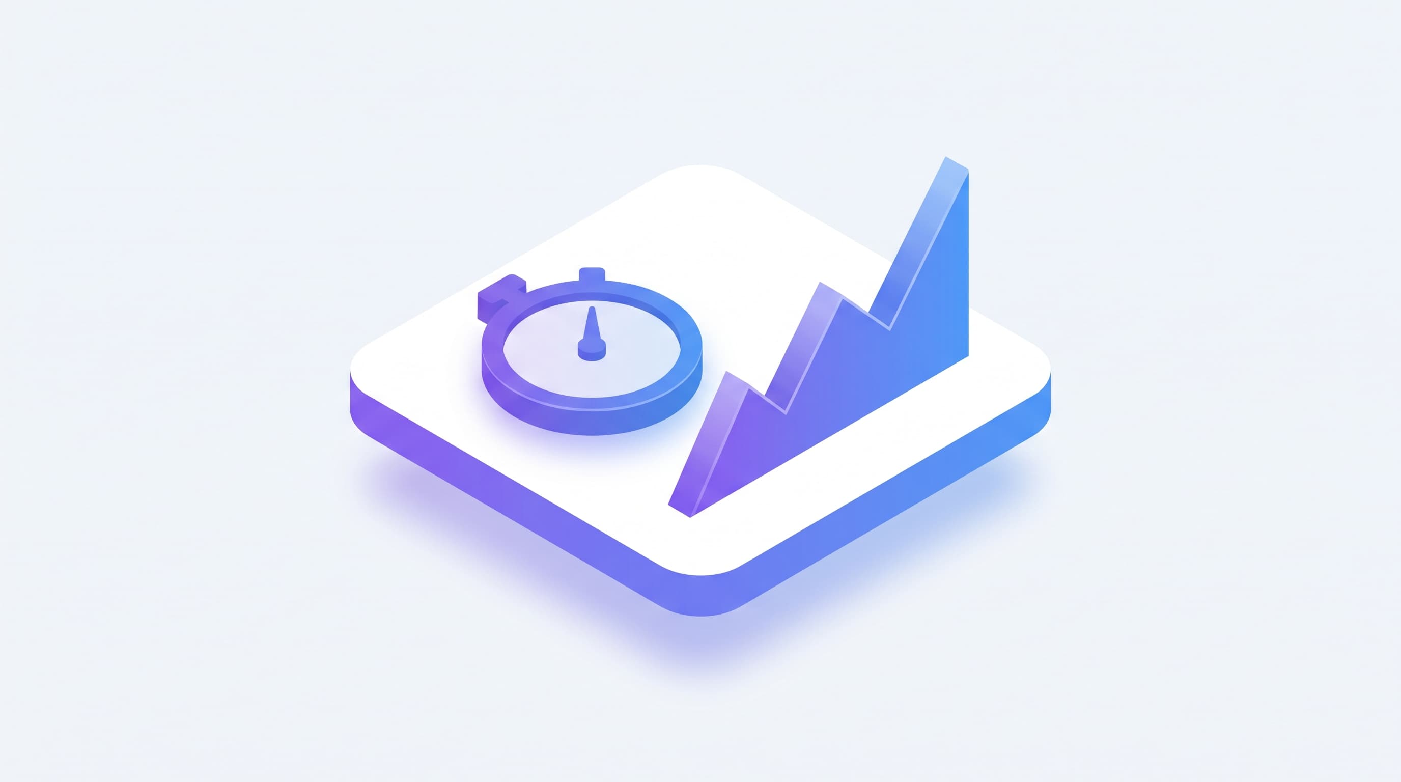 Illustration of a stopwatch next to a rising conversion chart representing fast lead response