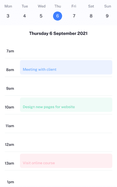 Calendar view
