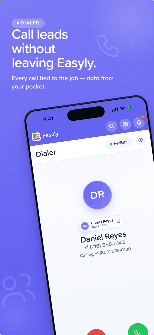 Easyly Workspace built-in dialer on iPhone
