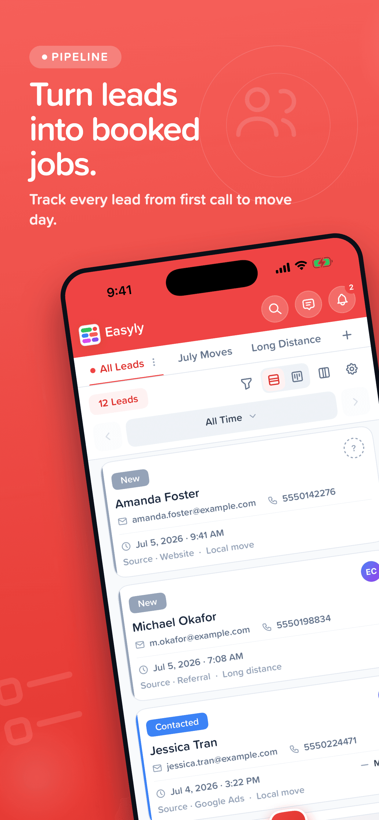 Easyly Workspace leads and pipeline on iPhone