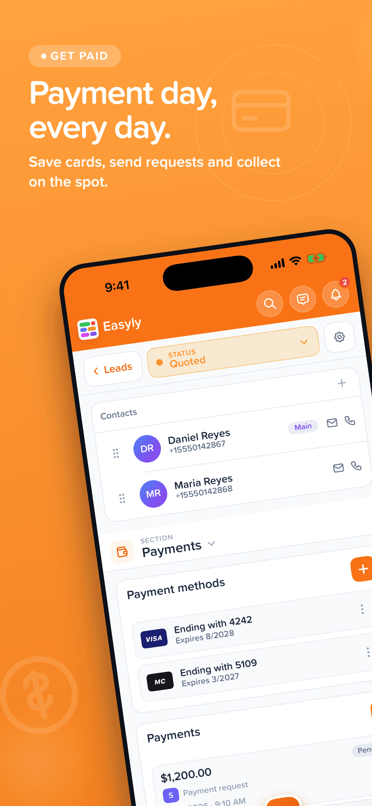 Easyly Workspace payments and invoices on iPhone