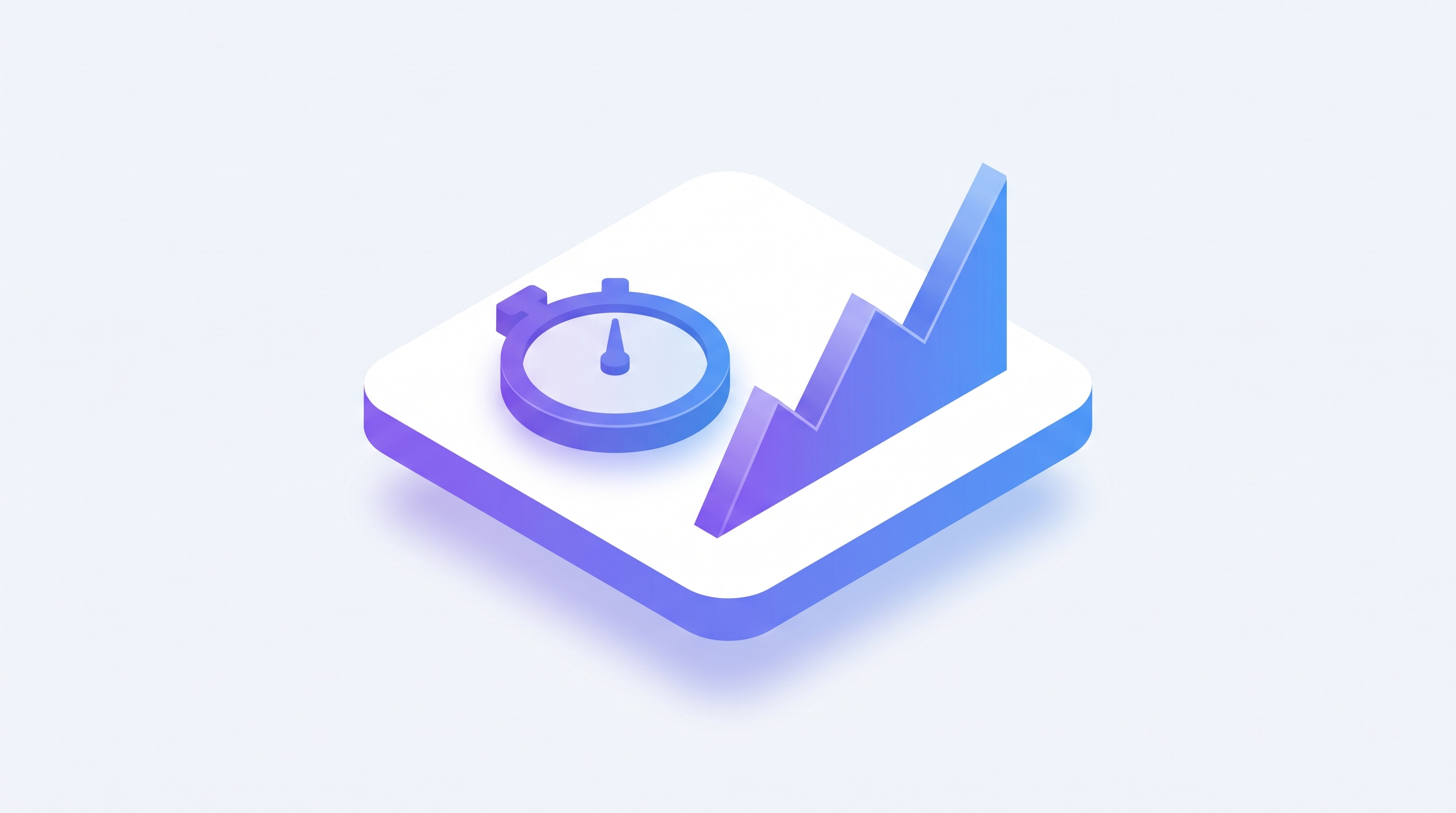 Illustration of a stopwatch next to a rising conversion chart representing fast lead response